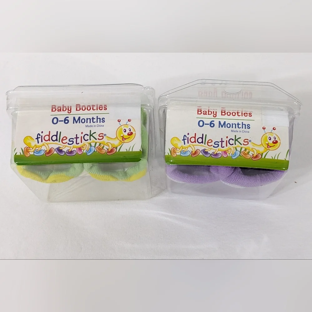 NEW Baby Booties, 2 Pairs, Zebra & Duck, 0-6 Months - Picture 4 of 5